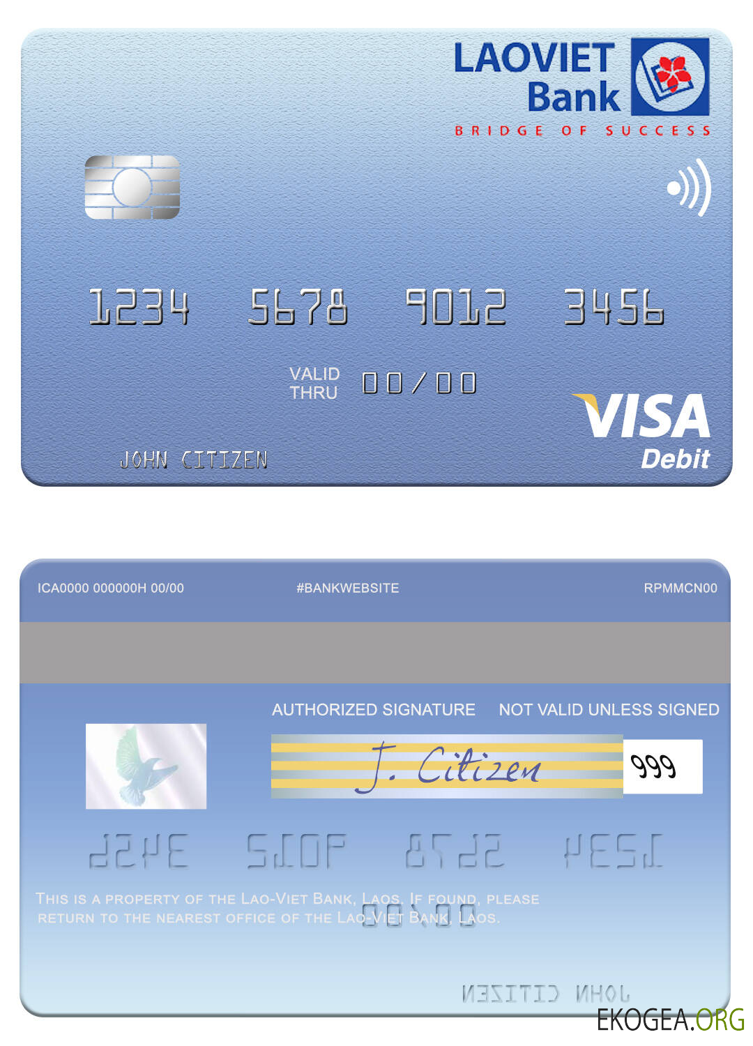 Carte de débit visa Laos Lao Viet Bank